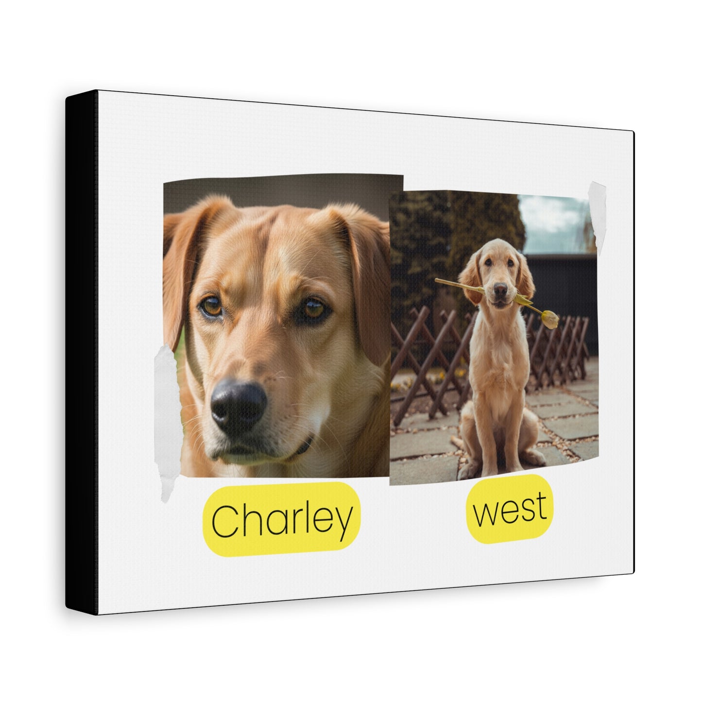 Custom Dog Canvas Portrait from Photo - Personalized Pet Wall Art Gift
